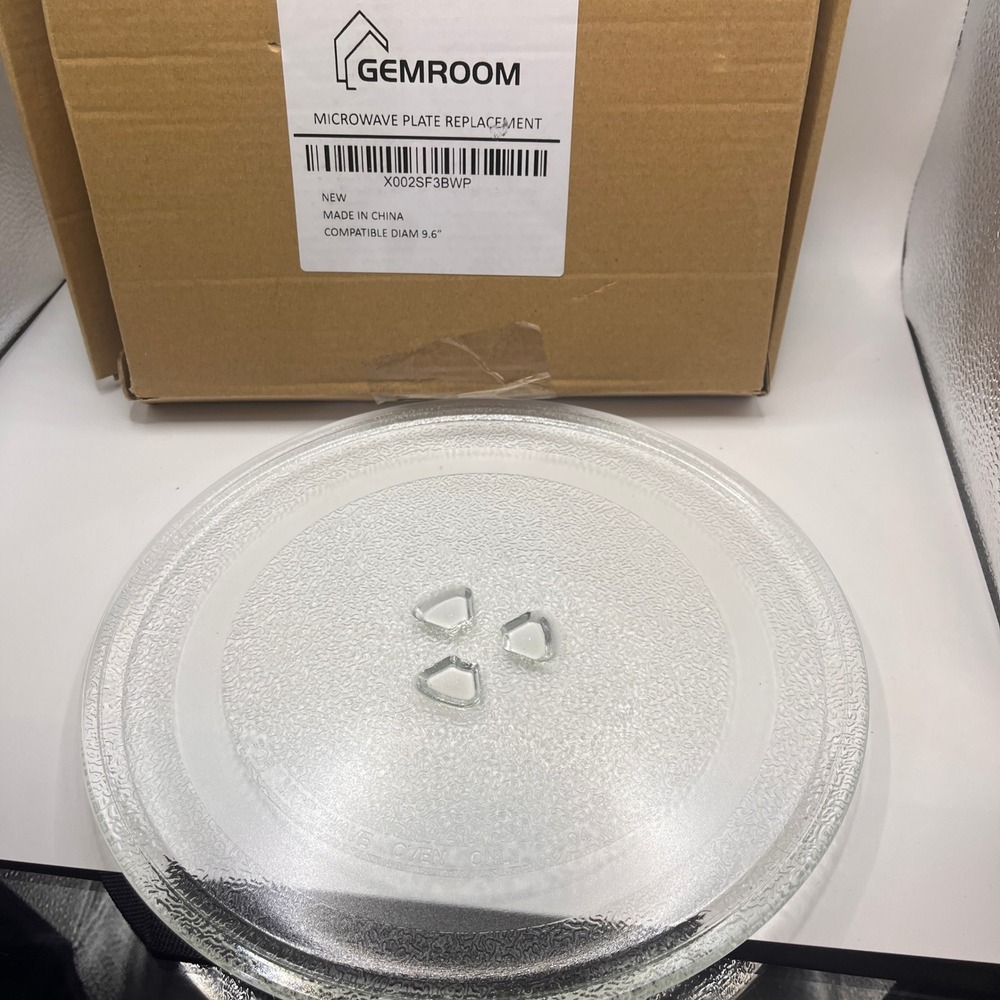 GEMROOM Microwave Glass Turntable‎ Plate Replacement 9.6 Inch Diameter